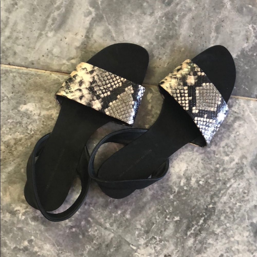 Zara Basic Collection flat sandal snake print